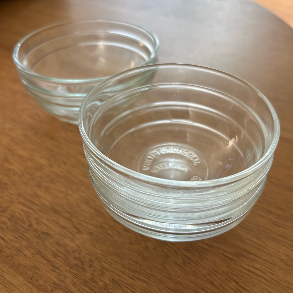 5 Clear Glass Ramekin Bowls - 2 sizes